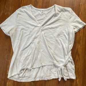 Old Navy white shirt with tie on the side, size L